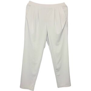 Uniqlo Tailored Trousers Light Tan Pleated Front Sz M Pull on Ankle Pants